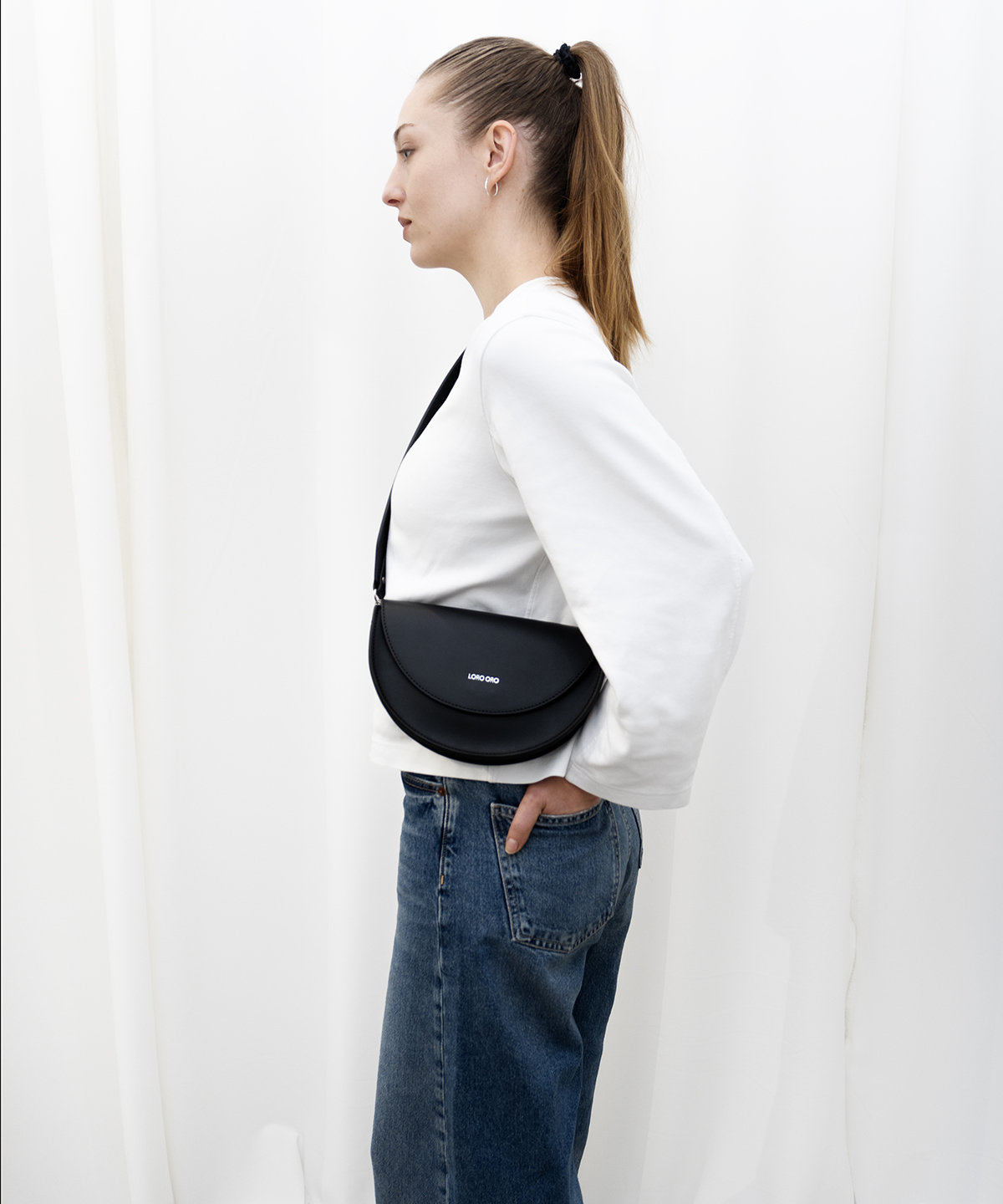 Moon saddle bag classic silver | Loro Oro